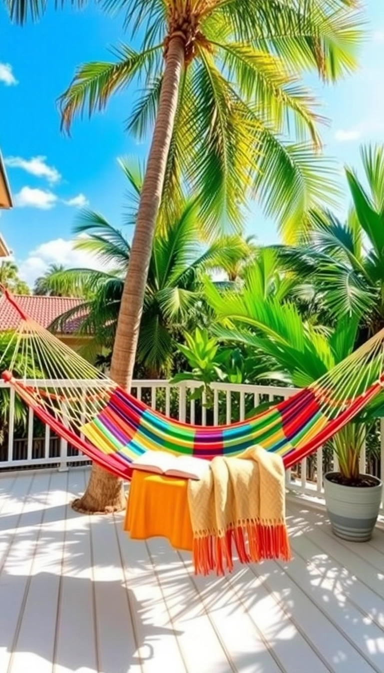 22 Tropical Modern Beach House Ideas That'll Make You Feel Like You're in Paradise! - 10. Stylish Hammocks