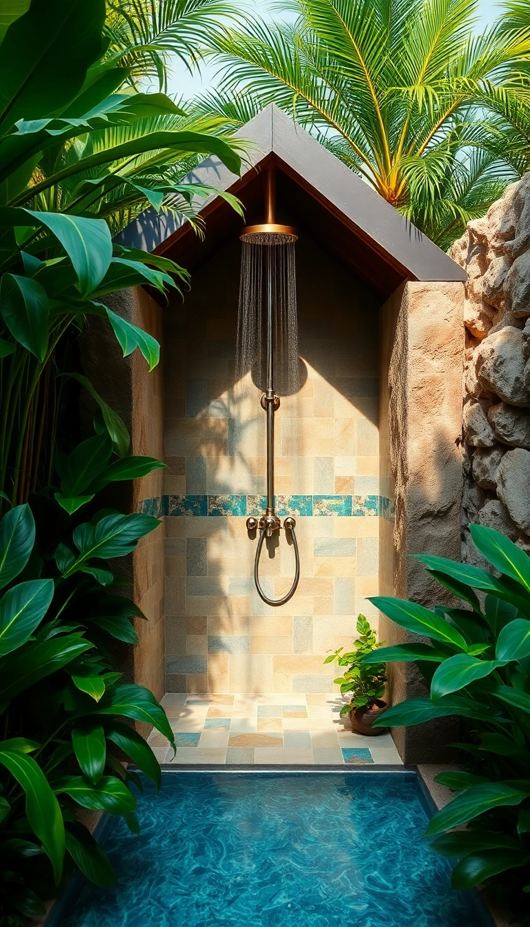 22 Tropical Modern Beach House Ideas That'll Make You Feel Like You're in Paradise! - 11. Elegant Outdoor Showers