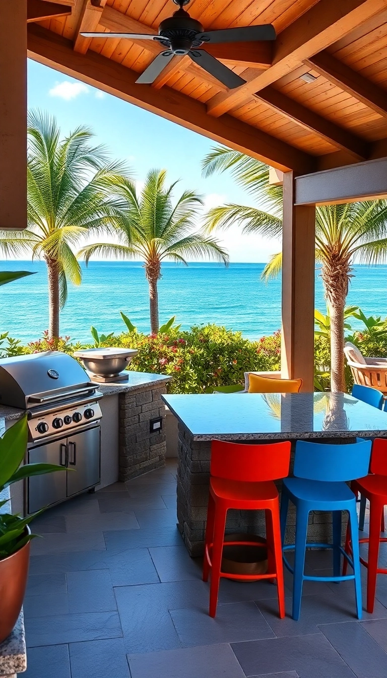 22 Tropical Modern Beach House Ideas That'll Make You Feel Like You're in Paradise! - 7. Outdoor Kitchens