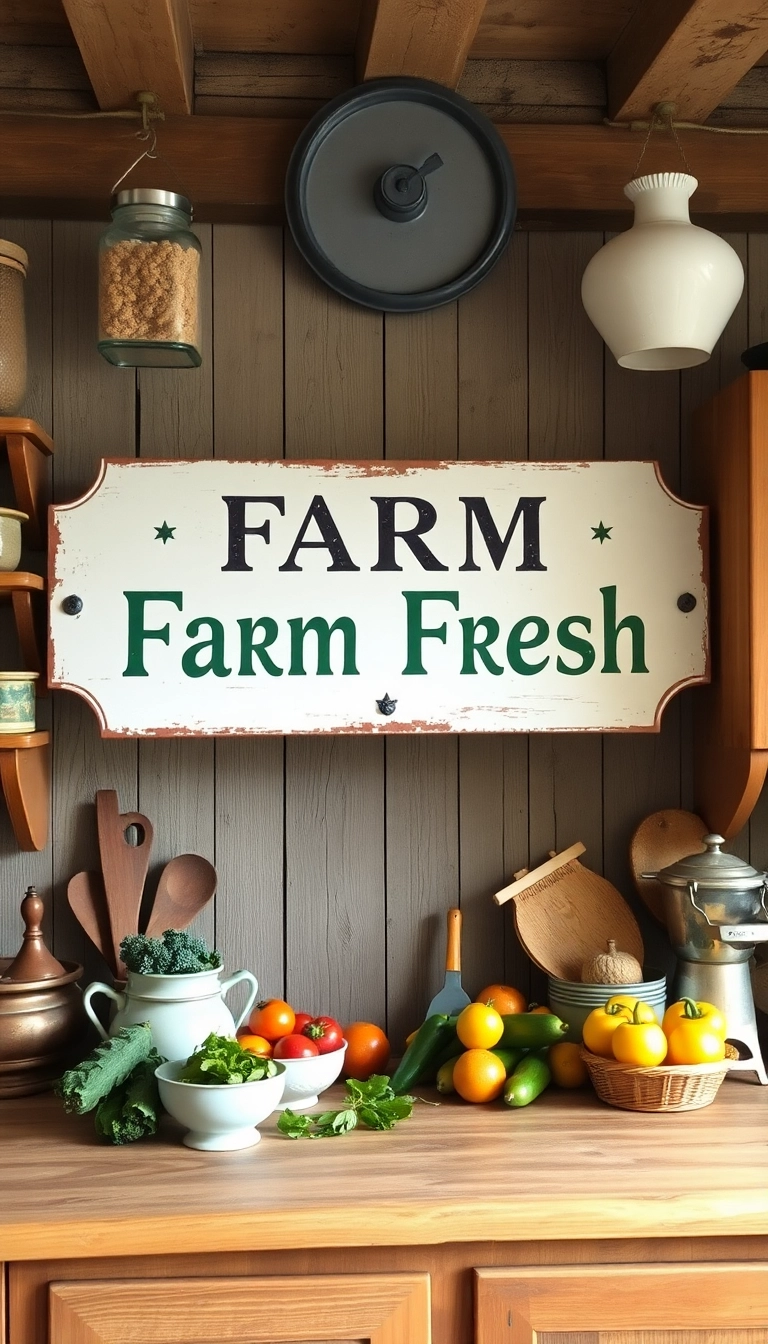 25 Stunning Old Farmhouse Decor Ideas That'll Make You Feel Right at Home! - 2. Vintage Farmhouse Signage