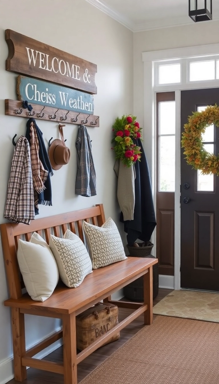 20 Stunning Farmhouse Decor Ideas to Transform Your Home into a Cozy Retreat! - 15. Charming Entryways