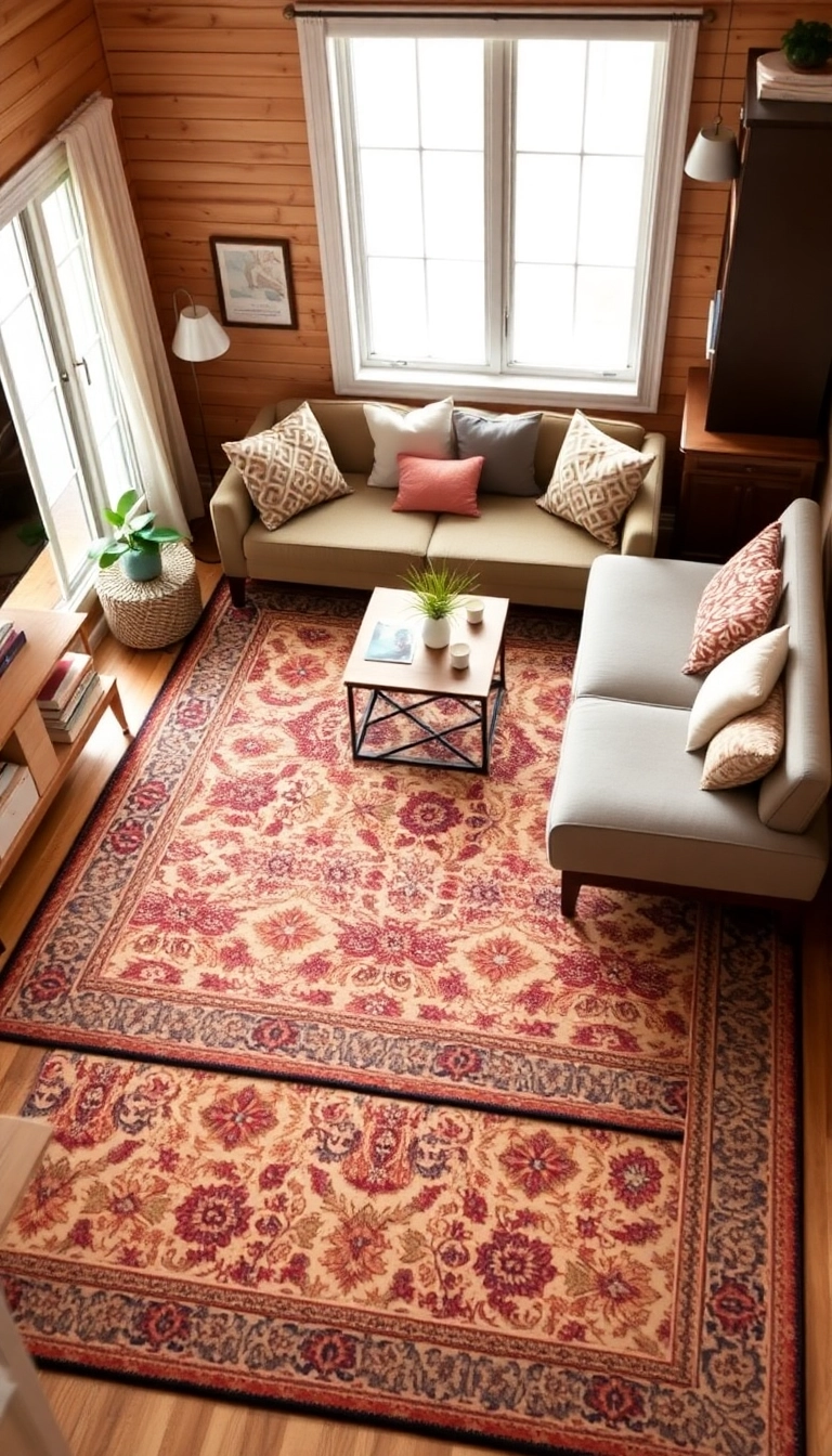 21 Tiny House Decor Ideas That Will Maximize Your Space (You Won't Believe #15!) - 9. Area Rugs for Definition