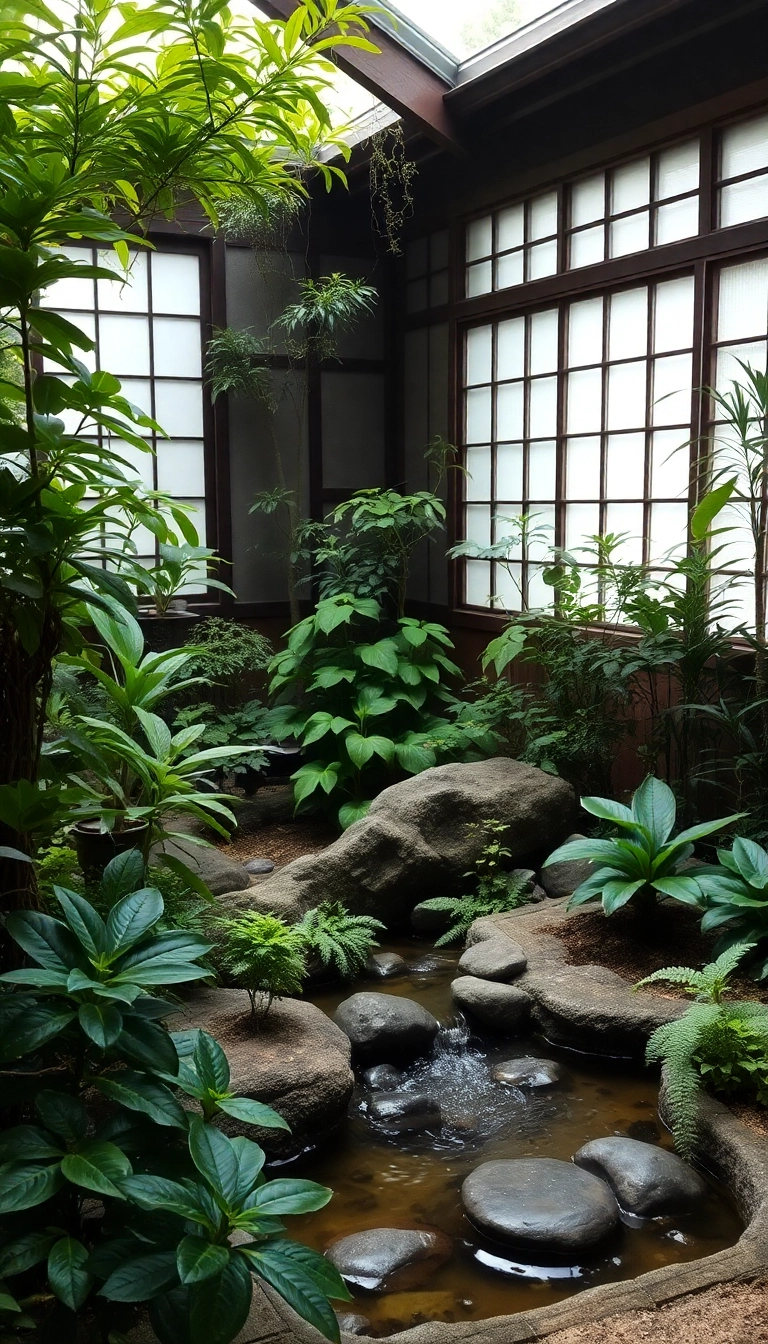 19 Gorgeous Japanese Tea House Inspirations That Will Make Your Home Feel Like a Tranquil Retreat! - 4. Indoor Garden Oasis