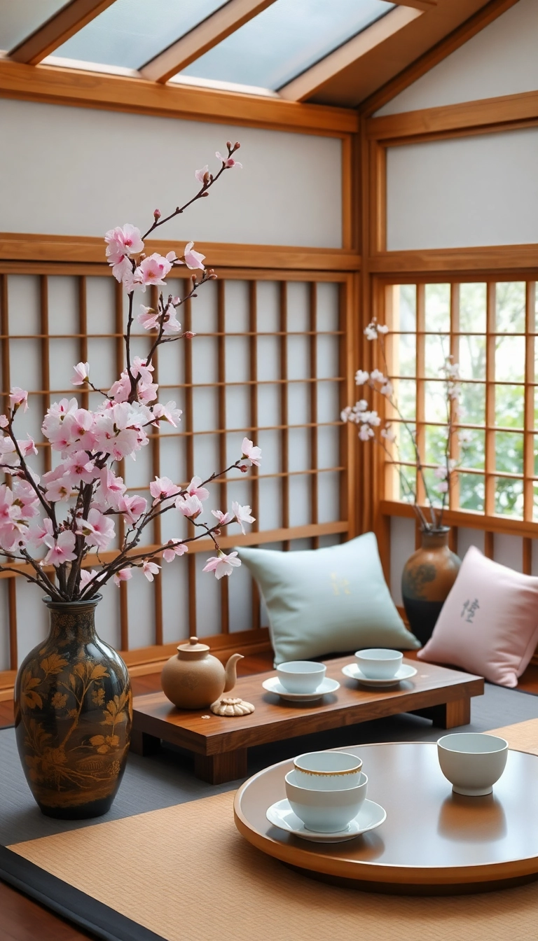 19 Gorgeous Japanese Tea House Inspirations That Will Make Your Home Feel Like a Tranquil Retreat! - 16. Seasonal Decor Changes